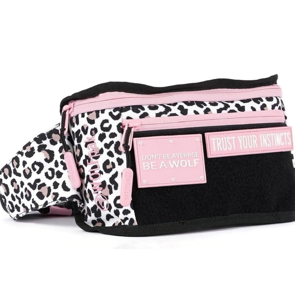 WOLFpak Tactical Fanny Pack-Chest Pack (Leopard with Pink Zip)